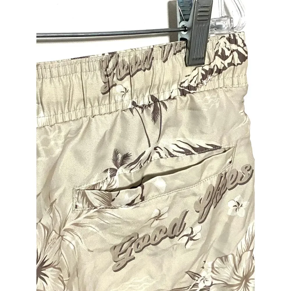 Surf Society Board Shorts Mens M Hawaiian AOP Tropical Swim Trunks Beach Resort